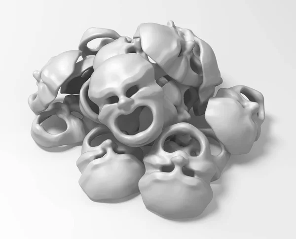 Escultura cara grito blanco pila — Foto de Stock