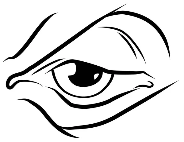 Eye Cartoon Stencil — Stock Vector