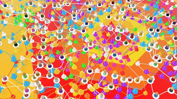 Κινούμενα σχέδια πλήθος χρωμάτων σύστημα ζωντανό — Φωτογραφία Αρχείου