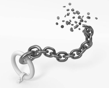 Zincir Metal Break Beyaz Yüzük