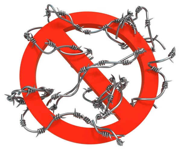 Símbolo de restricción de alambre de púas — Foto de Stock