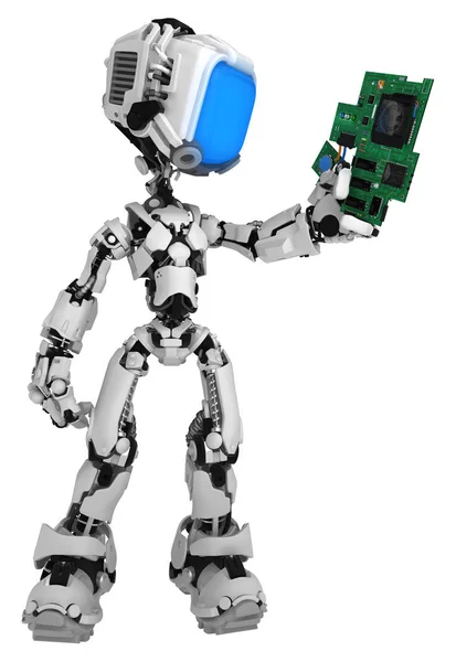 Live scherm robot, circuit component — Stockfoto