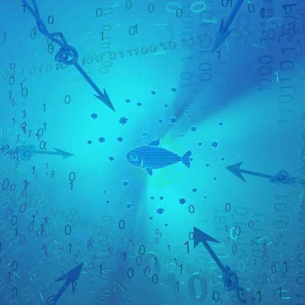 仮想魚の生息地, ハープーン釣り — ストック写真