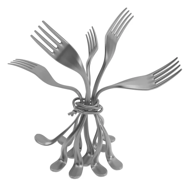 Fork Metal Legs, Tied Bunch — Stock Photo, Image