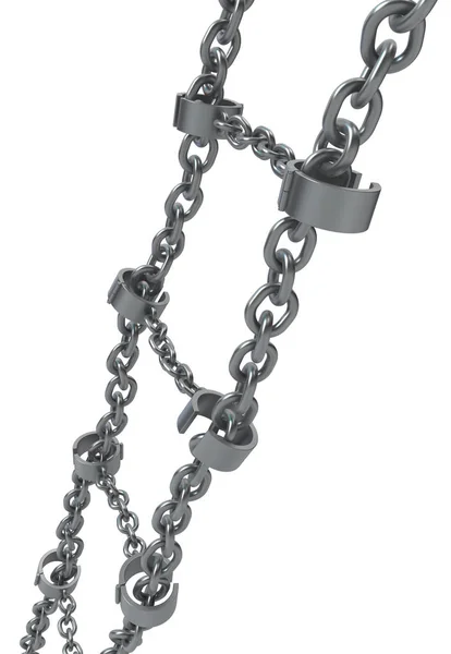 Drabinka do łańcuchów metalowych Shackles — Zdjęcie stockowe