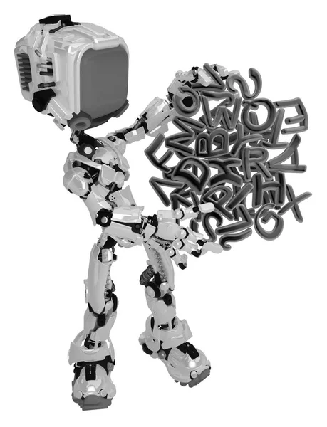 라이브 화면 로봇, 텍스트 홀드 — 스톡 사진