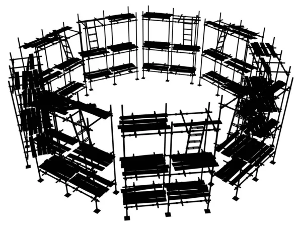 Scaffolding cirkel silhouet — Stockfoto