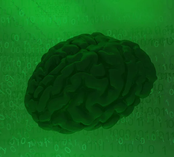 Cerebro virtual verde — Foto de Stock