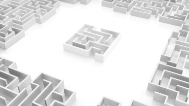 Labyrinth beyaz küçük kare Merkezi