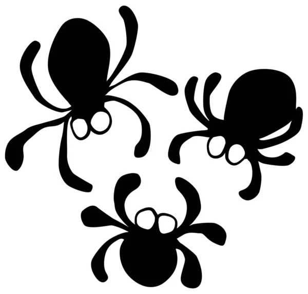 Blob Spider Symbols Black Vector Illustration Horizontal Isolated — Stock Vector