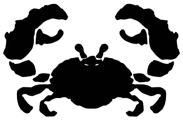 Crab Stencil Black Vector Illustration Horizontal Isolated — Stock Vector