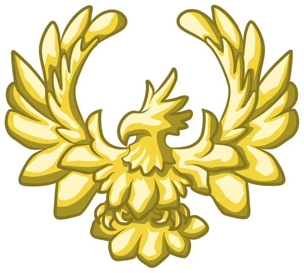 Desenhos Animados Águia Dourada Elemento Design Decorativo Cor Vetor Ilustração — Vetor de Stock