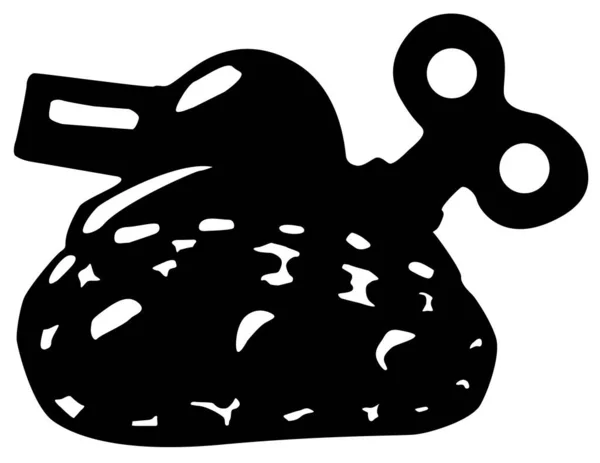Brinquedo Tanque Símbolo Preto Ilustração Vetorial Horizontal Isolado —  Vetores de Stock