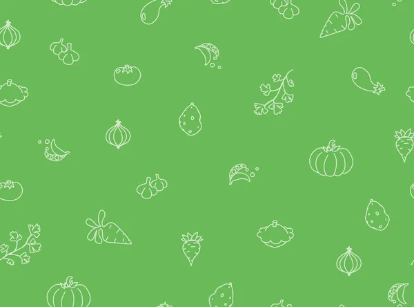 野菜の図面 シームレスなテクスチャパターン カラーベクトル図 水平方向の背景 — ストックベクタ