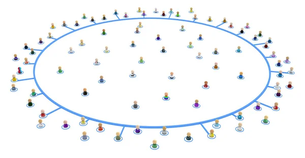 Menge Von Kleinen Symbolischen Figuren System Linien Verknüpft Kreis Enthält — Stockfoto