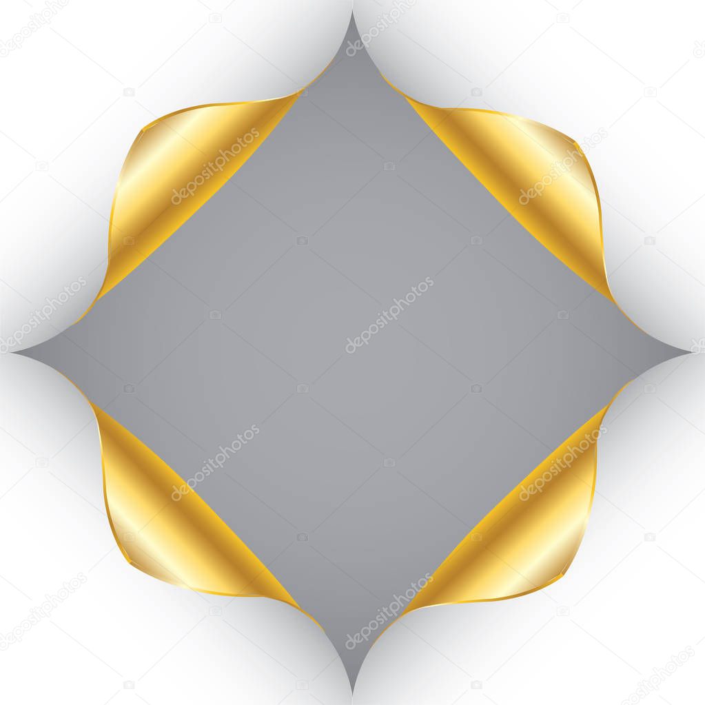 Hole in paper with gold corners