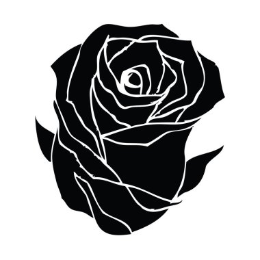 siyah gül silüeti