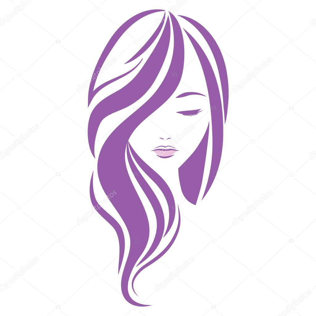 Woman hair style logo design