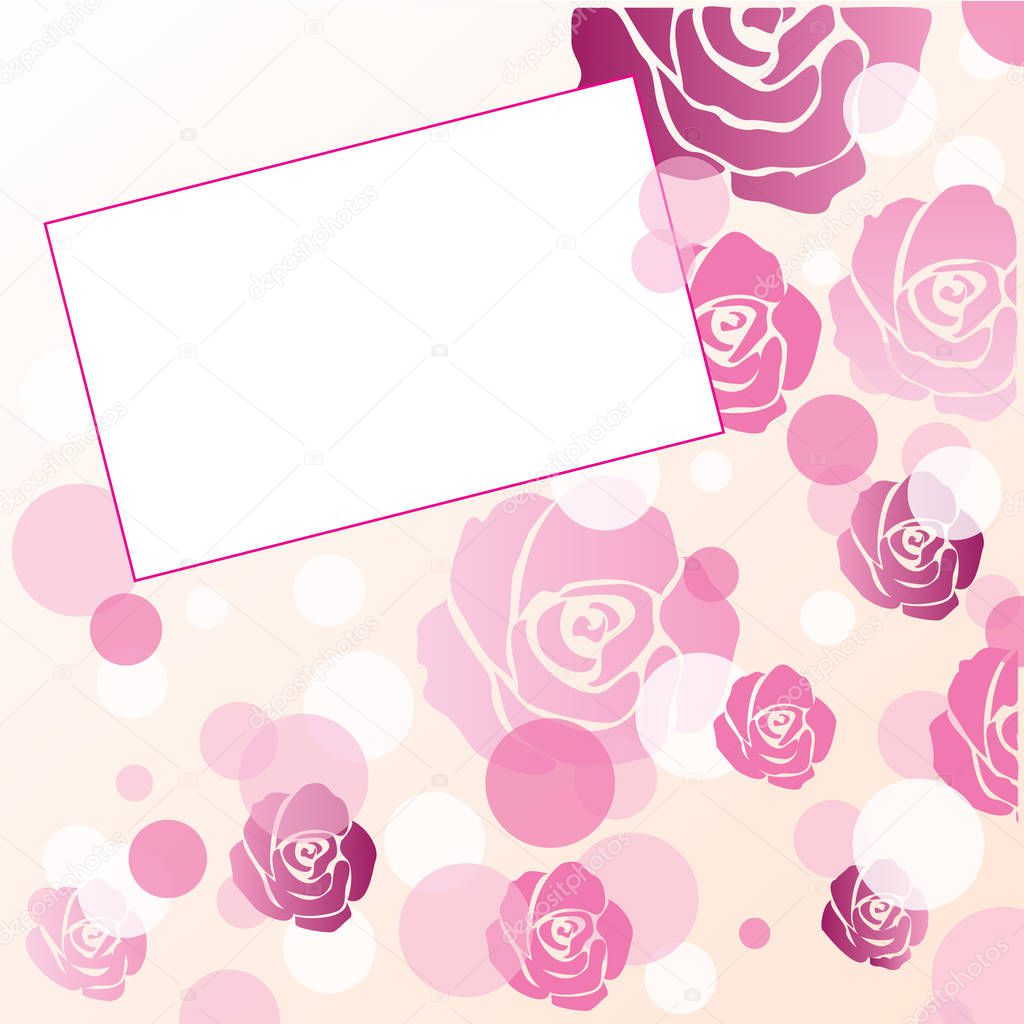 Roses Valentine greeting card background design