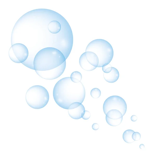 Şeffaf mavi su bubbles - vektör