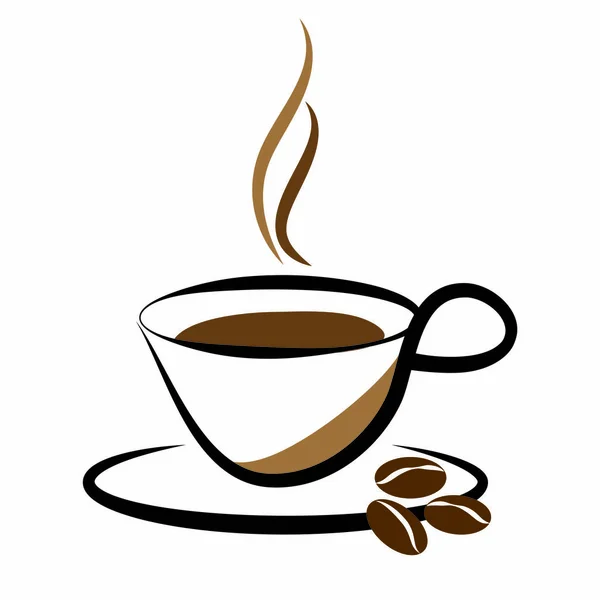 Kahve fincanı, üzerinde beyaz izole gösteren resim