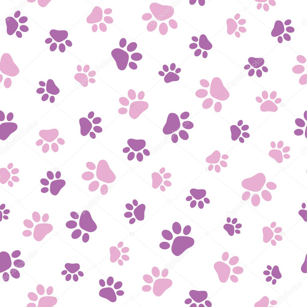 Seamless pattern animal paw vector illustration