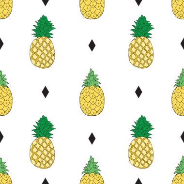 Ananas ile sorunsuz vektör desen