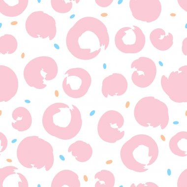 Soyut pembe yuvarlak fırça inme daireler ile Dikişsiz desen