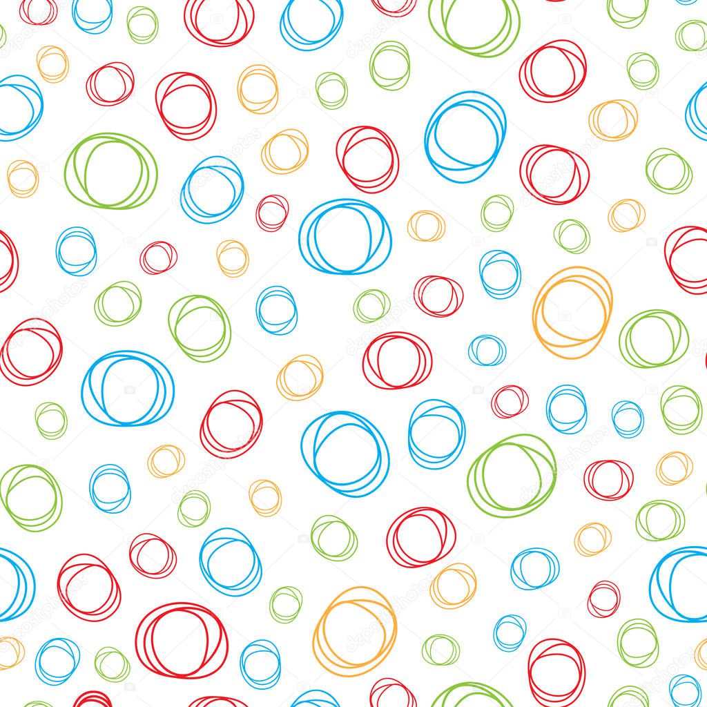 Seamless pattern colorful abstract circle geometric doodles