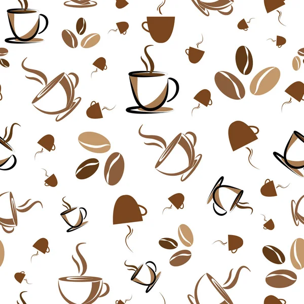 咖啡背景无缝图案打印 — 图库矢量图片