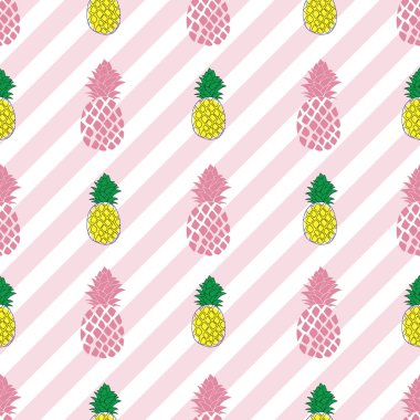 Diyagonal çizgili dikişsiz renkli soyut ananas desen