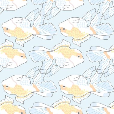 Balık illüstrasyon, sualtı arka plan ile dikişsiz vektör deseni