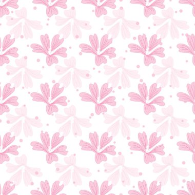 Basit pembe çiçekler ile Sevimli sorunsuz desen