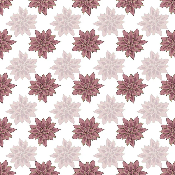 Fleurs succulentes rouges motif sans couture — Image vectorielle