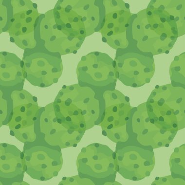 Yeşil arkaplan tasarımında kaktüs pürüzsüz desen