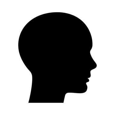 Kafa siluet siyah. İnsan profili. Vektör çizim