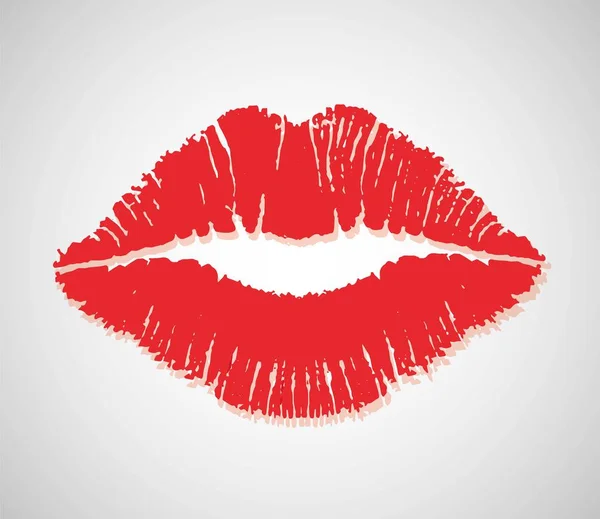 Kuss Weibliche Lippen Vektorillustration — Stockvektor