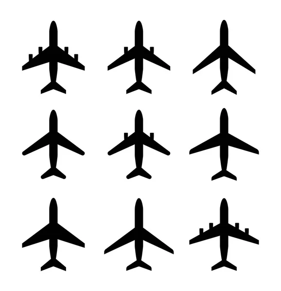 Set Iconos Avión Ilustración Vectorial — Archivo Imágenes Vectoriales