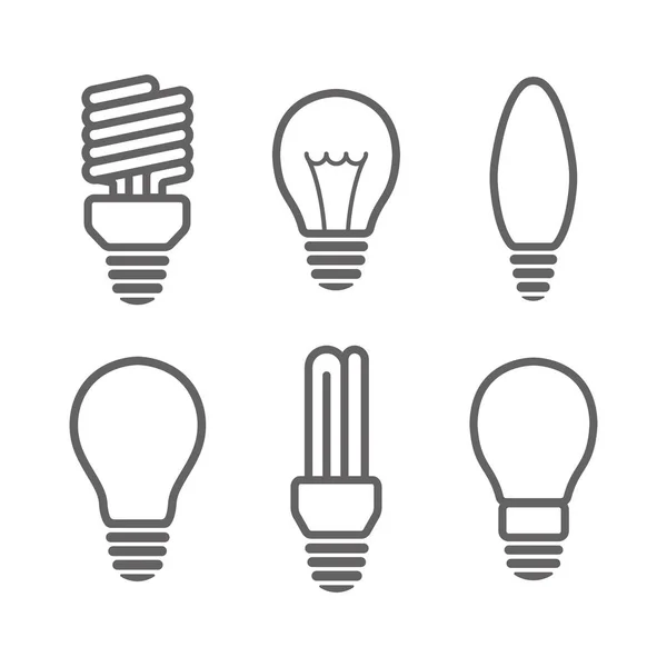 Glühbirnen Icon Set Vektor — Stockvektor