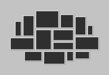 Kolaj fotoğraf çerçeveleri. Vektör çizim