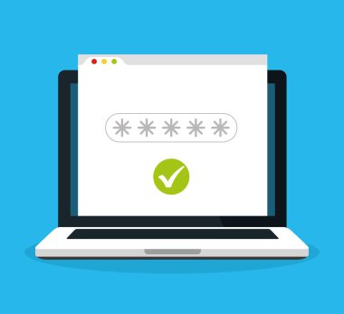 Başarılı oturum açma sistemine. Doğru parolayı. Vektör