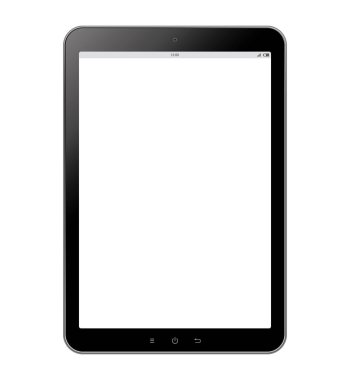 Saydam arka plan üzerinde tablet. Vektör çizim