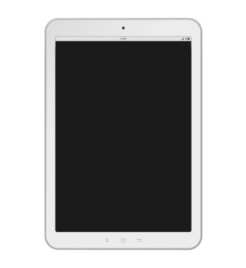 Saydam arka plan üzerinde tablet. Vektör çizim