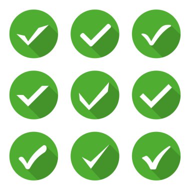 Vektör yeşil onay işareti Icons set