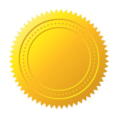 Altın mühür. Altın madalya vektör