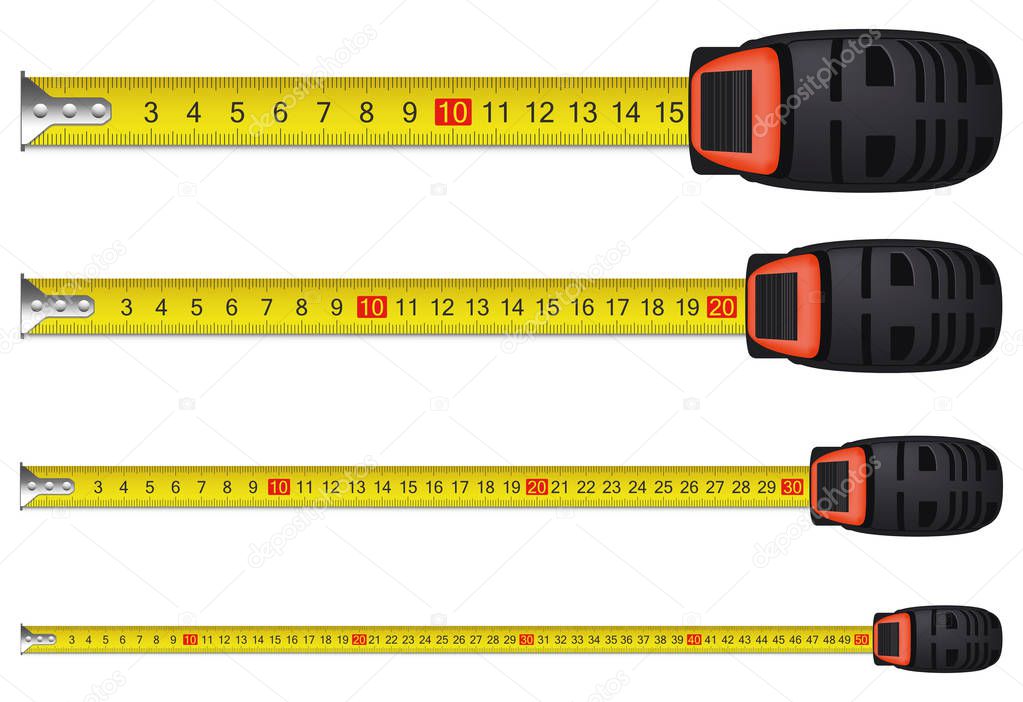 Measure tape set. Vector illustration