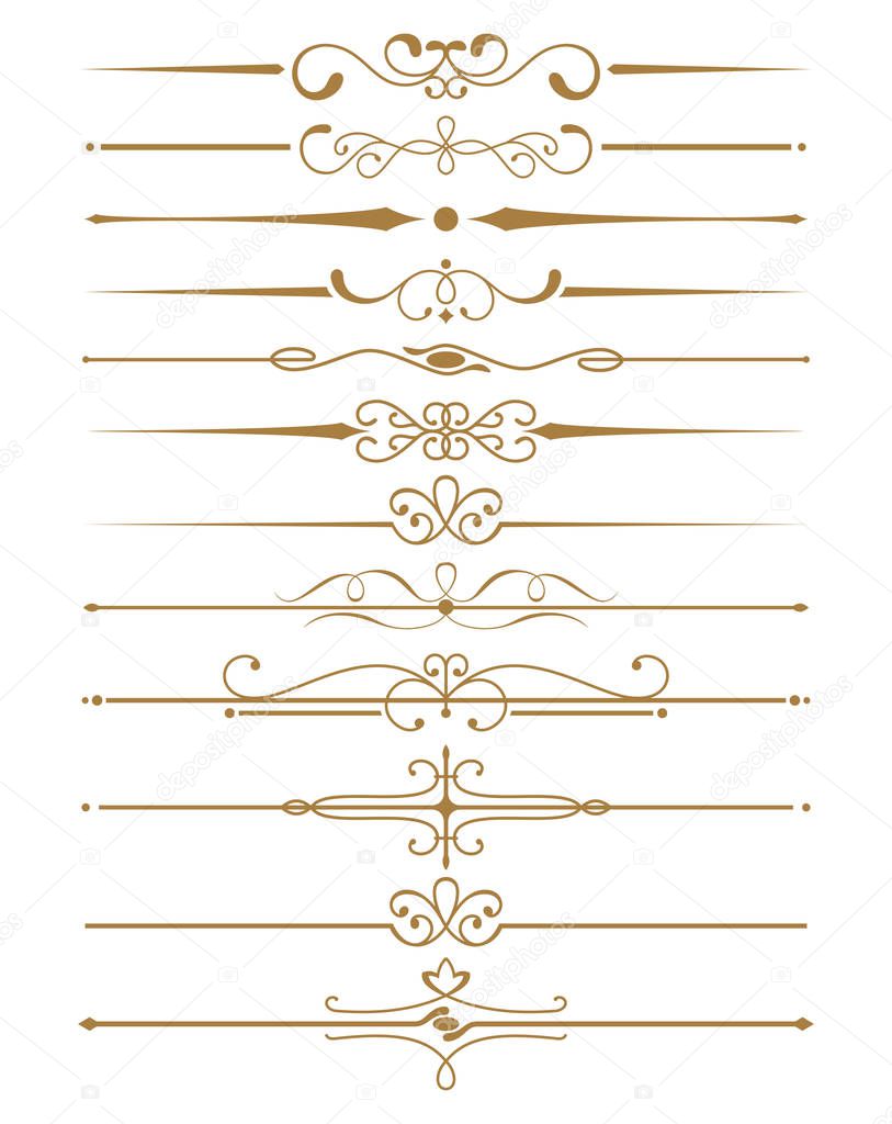 Vintage border and divider set vector