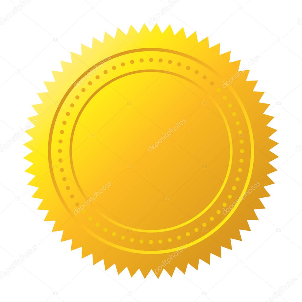 Gold seal. Gold medal vector