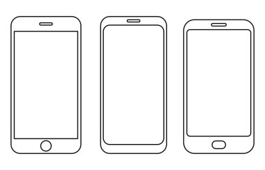 Smartphone anahat vektör ayarla
