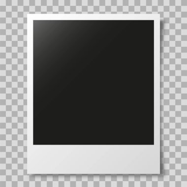 Vintage Fotoğraf Çerçevesi şeffaf arka plan üzerinde. Vektör